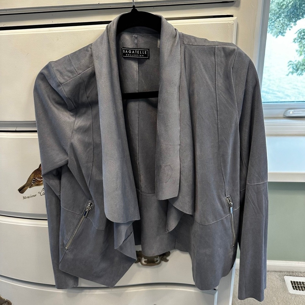 Bagatelle Collection faux suede jacket cardigan size S